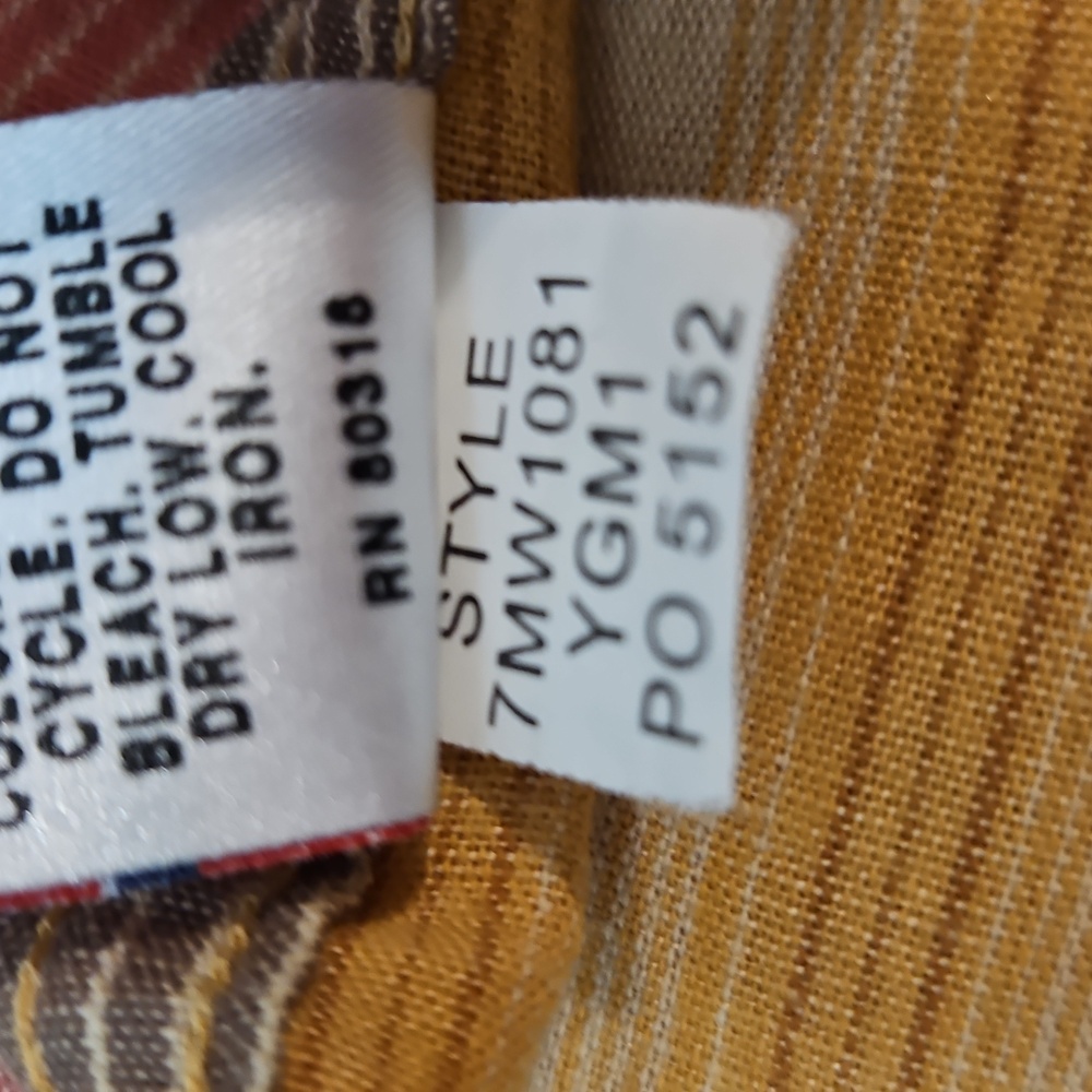 Lucky Brand Short Sleeve Button Up Shirt Linen Blend StripesMen's Large - Picture 6 of 15